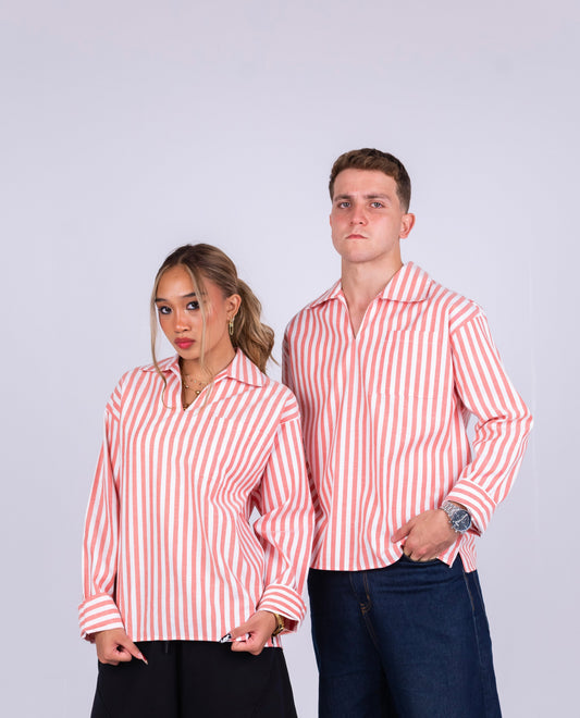 RESORT STRIPE SHIRT IN ORANGE
