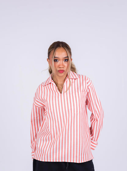 RESORT STRIPE SHIRT IN ORANGE