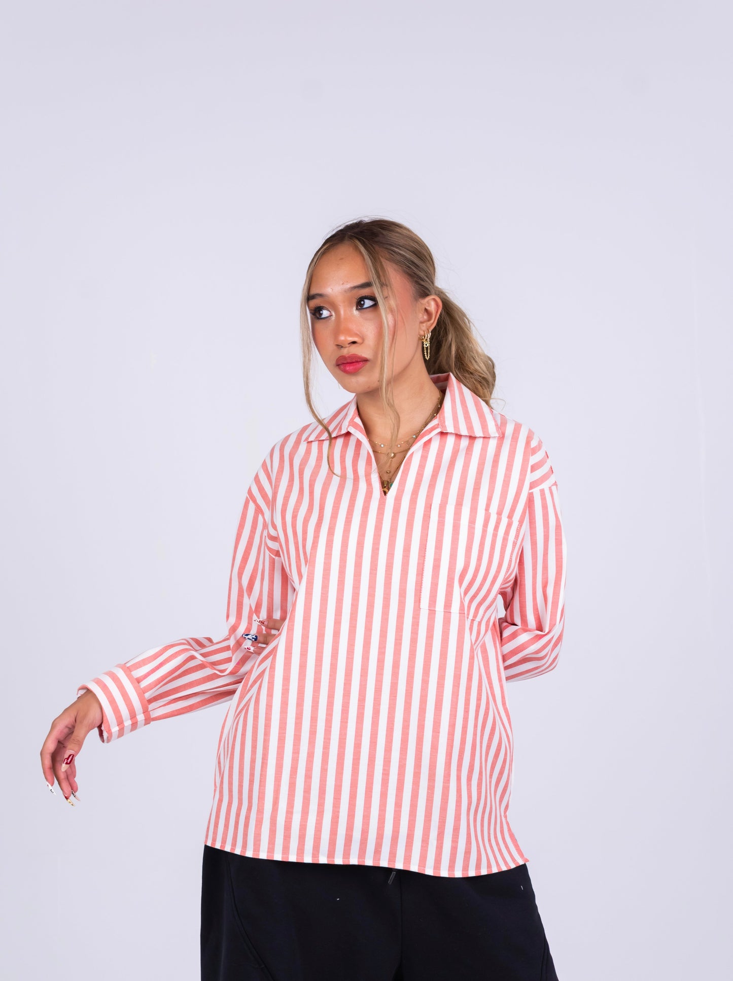 RESORT STRIPE SHIRT IN ORANGE