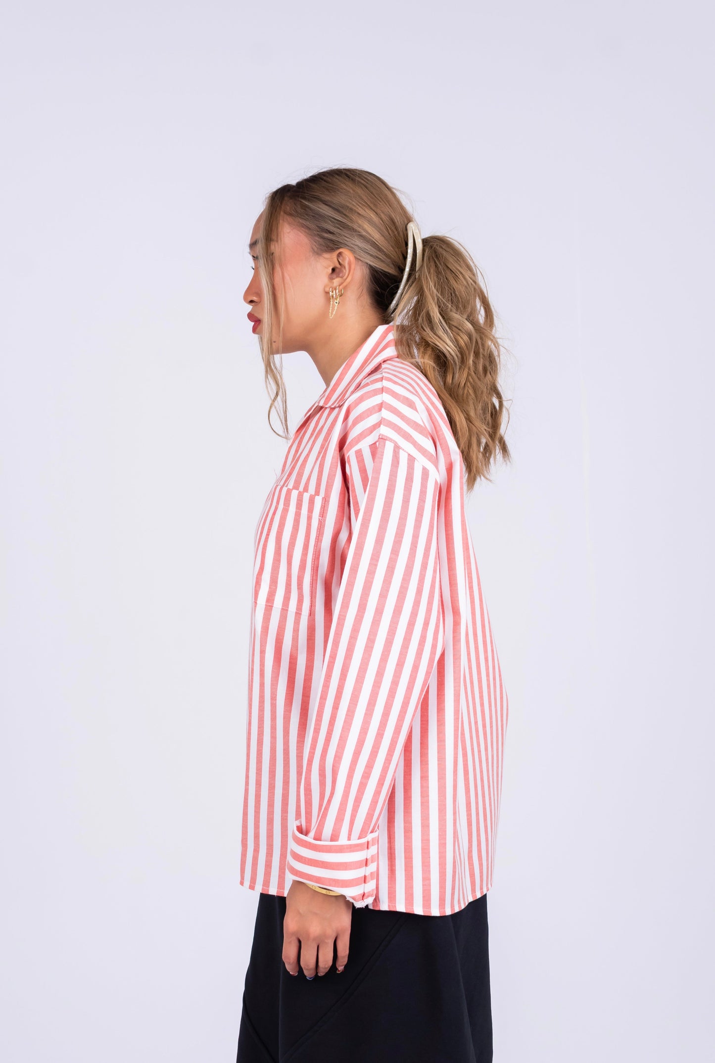 RESORT STRIPE SHIRT IN ORANGE