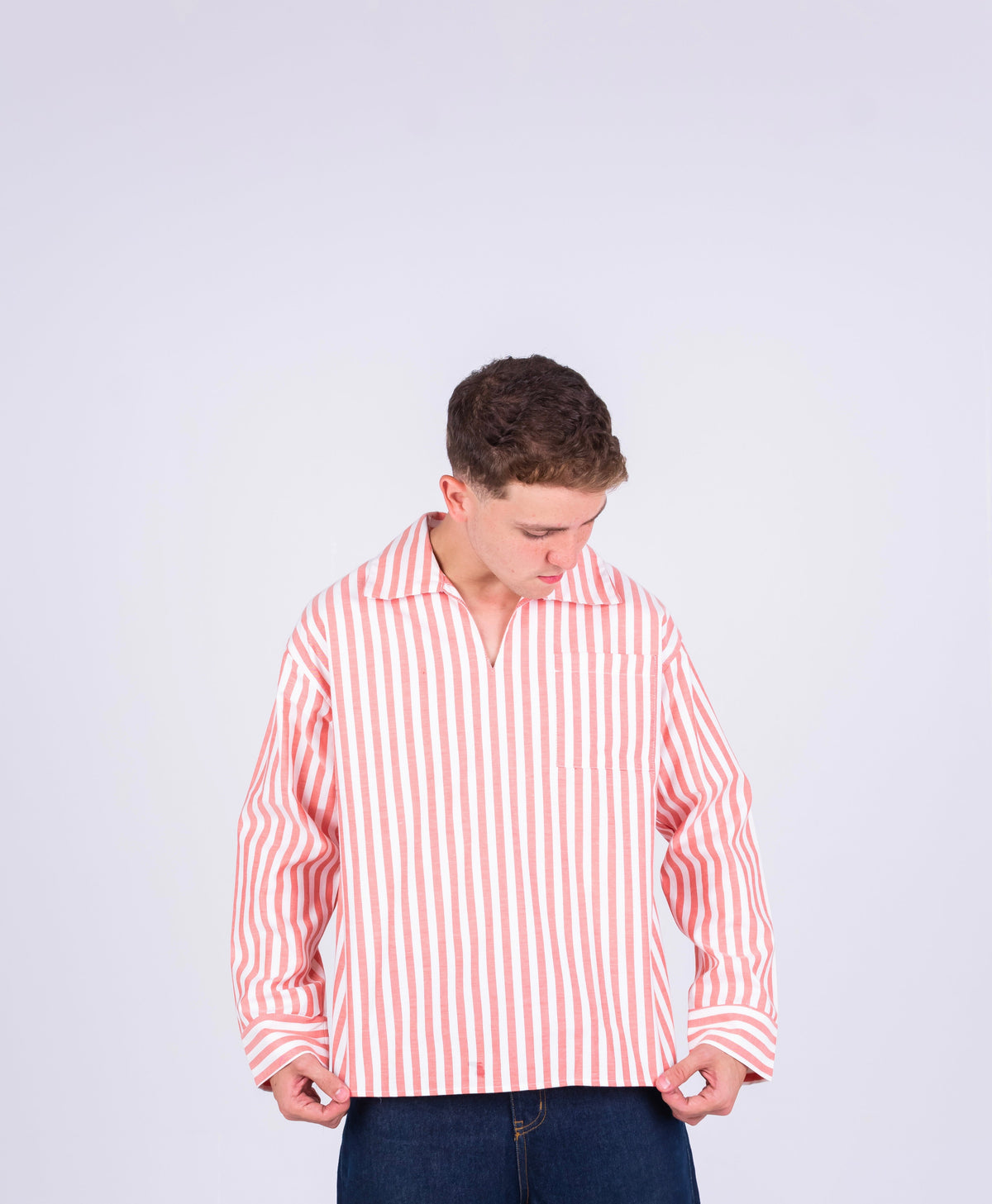 RESORT STRIPE SHIRT IN ORANGE